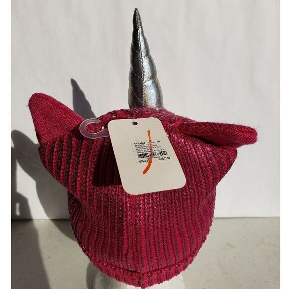 Claire's Shimmery Pink Unicorn Knit Beanie - Picture 4 of 5